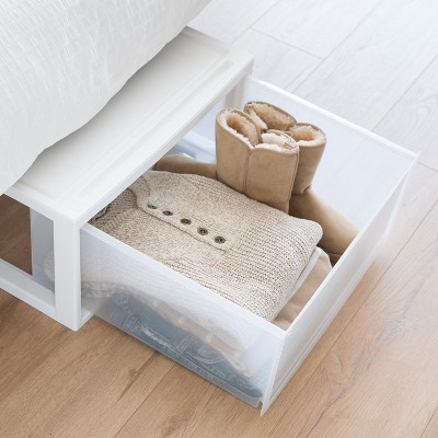 IRIS USA 47 Qt. Extra-Large Stackable Storage Drawer Plastic Drawer Organizer with Clear Doors, for Pantry Bedroom Closet Kitchen Under-Sink Home and