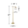 Possini Euro Design Kinsey Modern Downbridge Floor Lamp 67" Tall Warm Brass Metal Stone Pattern Glass Shade for Living Room Reading Bedroom Office - 4 of 4