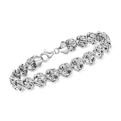 Ross-Simons Sterling Silver Rosette-Link Bracelet