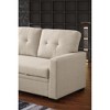 Linen-Textured L-Shaped Sectional Sofa with Tufted Seat Cushions, Pull-Out Sleeper, Storage Ottoman, and Reversible Chaise - 2 of 4