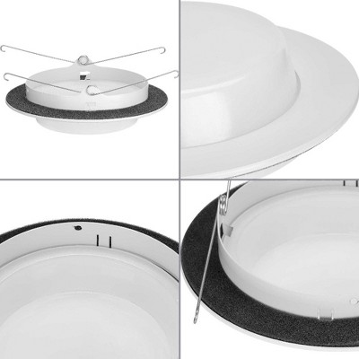 6" White Frosted Glass Recessed Shower Trim