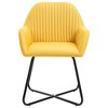 vidaXL Dining Chairs 2 pcs Yellow Fabric - 3 of 4