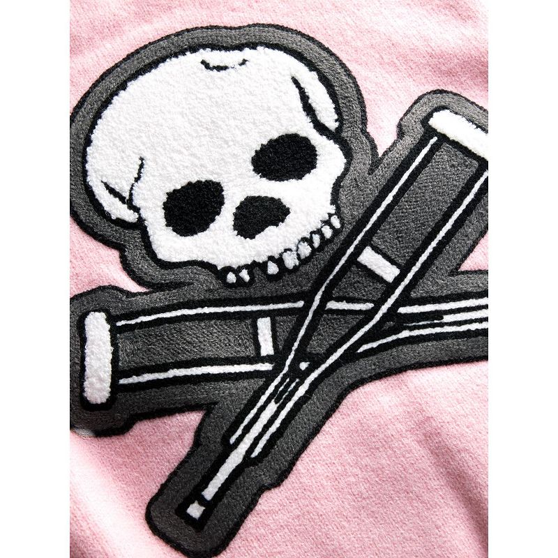 Jackass Skull & Crutches Icon Sleeveless Cradle Pink Sweater Vest, 3 of 4