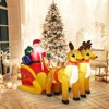 Tangkula 6 FT Inflatable Christmas Santa Reindeer Sled with Built-in LED Lights - 2 of 4