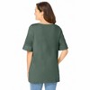Woman Within Plus Size Perfect Cuffed Elbow-Sleeve Boat-Neck Tee - 3 of 4