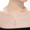 Guili Sterling Silver White Gold Plated Necklace featuring Clear Pear and Marquise Cubic Zirconia Cluster Accent for a Unique Style - 3 of 3