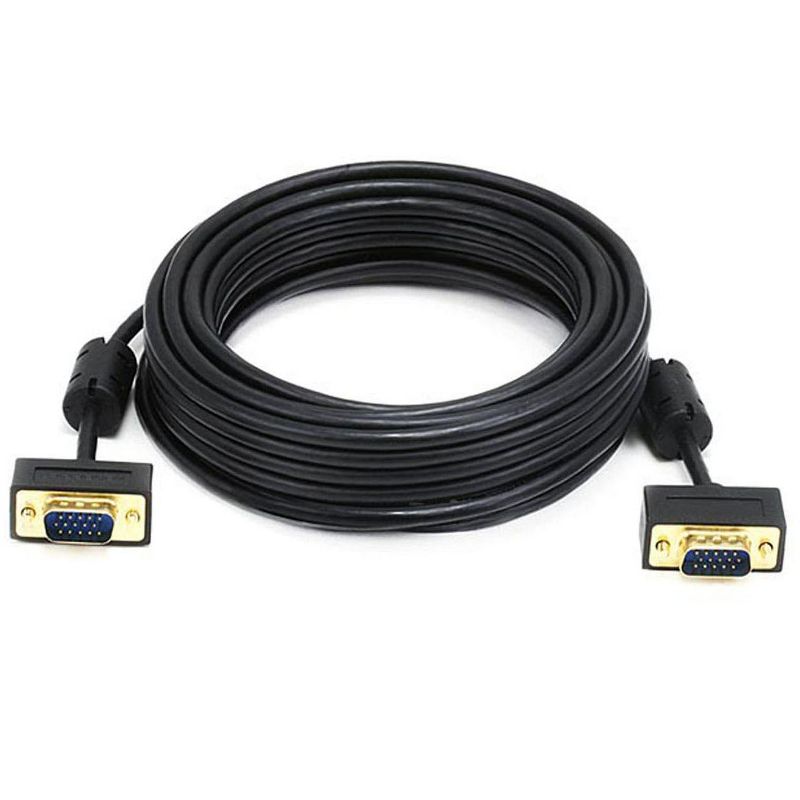 Monoprice Ultra Slim SVGA Super VGA Male to Male Monitor Cable - 25 Feet With Ferrites | 30/32AWG, Gold Plated Connector, 1 of 4