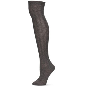 Memoi Women's Textured Rib Knit Over The Knee Warm Sock - 1 of 3