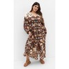 Women's Plus Size Florence Placement Maxi Dress - mocha | CITY CHIC - 2 of 4