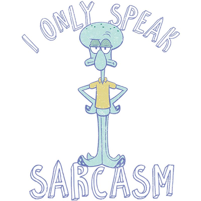 Girl's SpongeBob SquarePants I Only Speak Sarcasm Squidward T-Shirt, 2 of 5