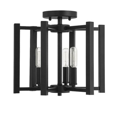 Savoy House Benson 3 - Light Semi-Flush Mount in  Matte Black