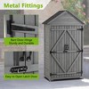 39.56"L x 22.04"W x 68.89"H Outdoor Storage Cabinet Garden Wood Tool Shed Outside Wooden Closet with Shelves and Latch, Gray/Brown - 4 of 4