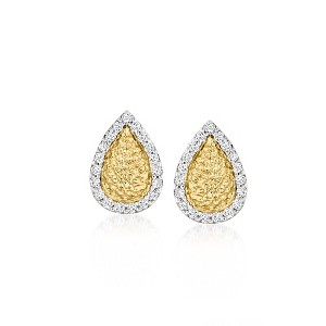 Ross-Simons 0.15 ct. t.w. Diamond Teardrop Earrings in 18kt Yellow Gold - 1 of 2