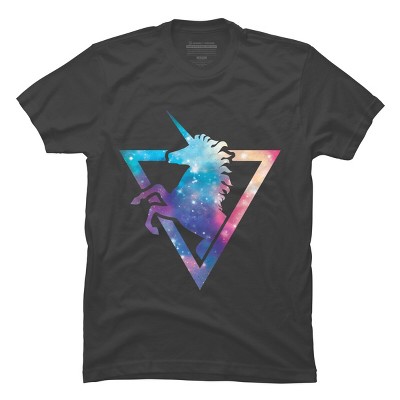 Men's Design By Humans Galaxy Unicorn By Retkikosmos T-Shirt