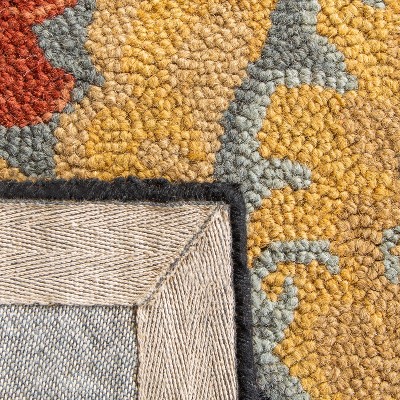Black Floral Hand-Tufted Wool Runner Rug 2'3" x 8'