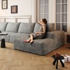 135" Cloud Sectional Couch with L-Shape Chaise,Modern Modular Sofa with Deep Seat, Upholstered Couches,Camel (Plush Corduroy Fabric) - 3 of 4