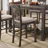 Set of 2 18" Martha Li Counter Height Barstools Tan Linen/Weathered Gray - Acme Furniture: Upholstered, Wood Frame, Armless - 2 of 4