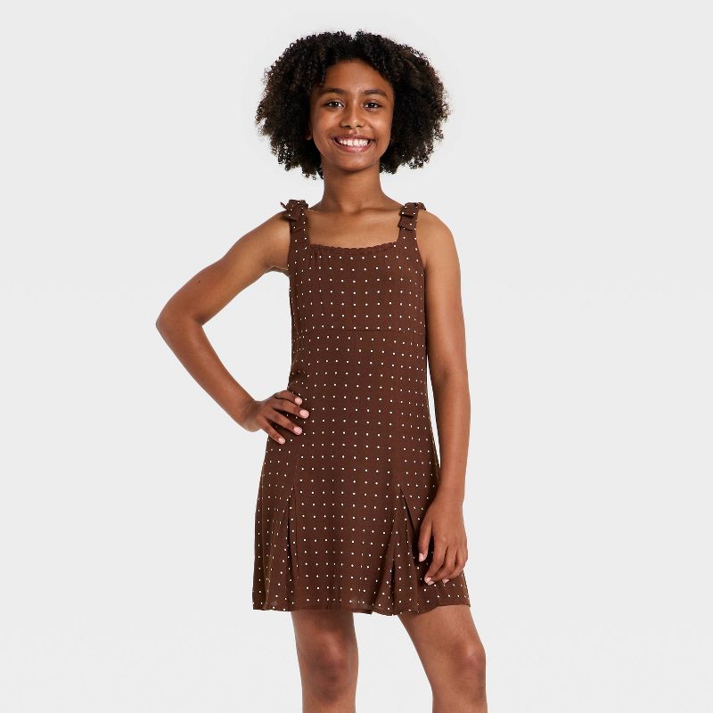 Girls' Tie-Strap Dress - art class™ Brown XS