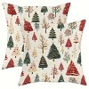 Lomsoe Christmas 2pcs Colorful Christmas Tree High Quality Short Plush Christmas Pillow Cover, Holiday, ChristmasGift. - 4 of 4