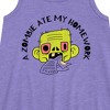 Girls' - Instant Message - A Zombie Ate My Homework Graphic Sleeveless Aline Dress - 2 of 4
