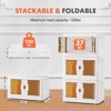 MAYEERTY 37QT Stackable Plastic Storage Bins with Lids and Wheels, Foldable Storage Boxes with Doors, Portable and Lockable Organizer Boxes - 3 of 4