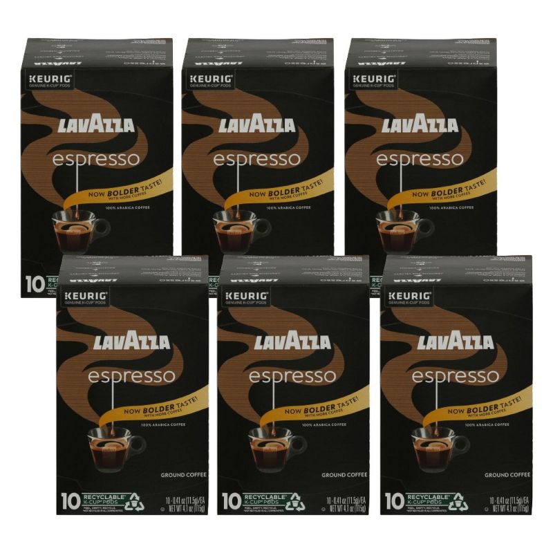 Lavazza Espresso Arabica Ground Coffee K-Cup Pods - Case of 6/10 ct, 1 of 4