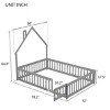 1Pc House Floor Bed , Solid Pine Wood Frame ,Fence Guardrails for Kids' Safety and Fun Bedroom Play Space - Baofuwish - 4 of 4