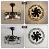 20'' Farmhouse Flush Mount Caged Ceiling Fans with Light and Remote Rustic Low Profile Fandelier Industrial Bladeless Ceiling Fans for Kitchen Bedroom - 4 of 4