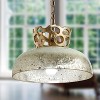 River of Goods 13" Coralie Painted Silver Glass Dome Shaped Pendant Light: UL Listed, Metal Body, E26 - 4 of 4