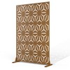 TOAOTBNBO Metal Privacy Screen with Stand, Decorative Privacy Fence Panels with Star Pattern, Outdoor Privacy Screen for Garden, Brown - 2 of 4