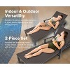 65465 Biscayne Wicker Chaise Set, Woven All Weather Steel Powder Coated Frame Lightweight Indoor Outdoor Porch Backyard Garden Balcony - Set of 2 - 2 of 4