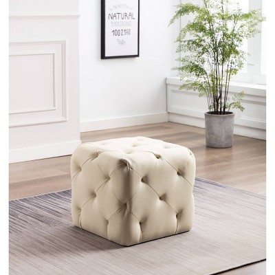 19" Square Pintucked Ottoman - WOVENBYRD