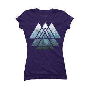 Junior's Design By Humans Misty Forest Sacred Geometry By Maryedenoa T-Shirt - 1 of 3