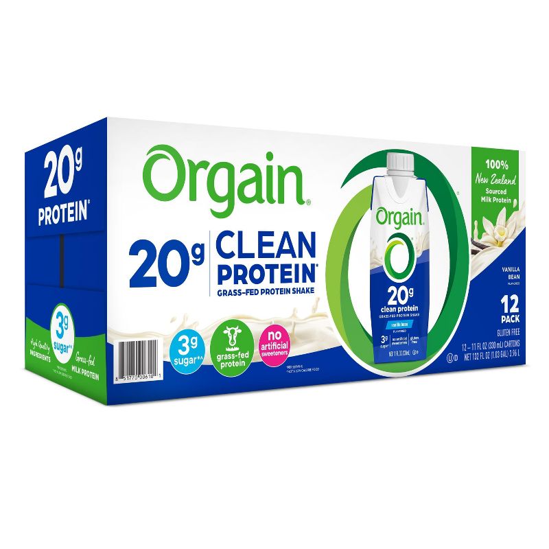 Orgain Clean Grass-Fed Protein Shake - Vanilla Bean - 12ct, 3 of 11