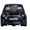 Mini Cooper S RHD (Right Hand Drive) Midnight Black with Silver Stripes 1/148 (N) Scale Diecast Model Car by Oxford Diecast - 4 of 4