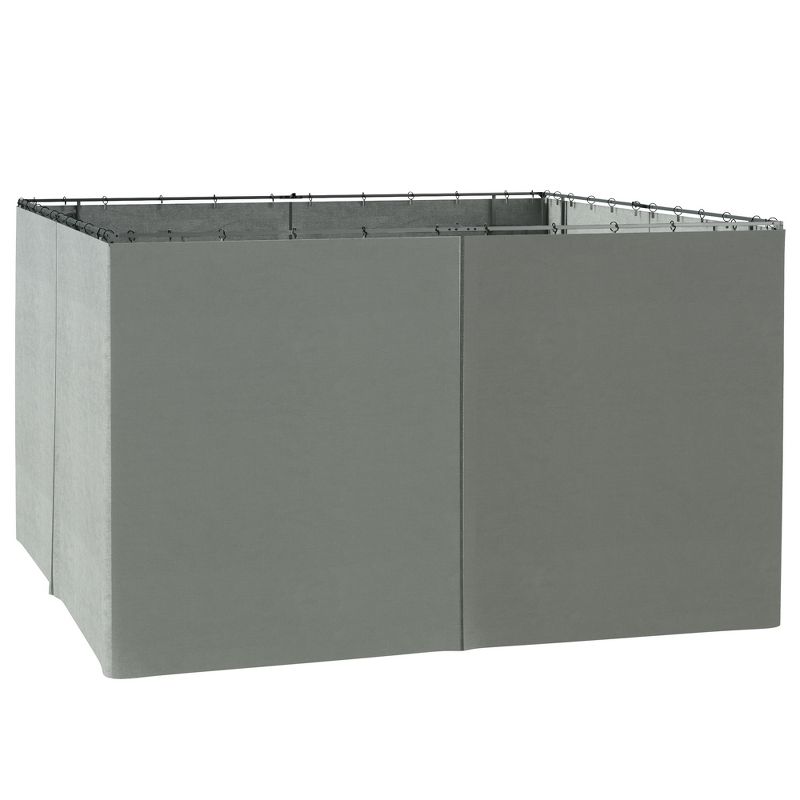 Gray Polyester Universal Gazebo Sidewall Set with Hooks