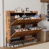 4 Drawer Shoe Cabinet, Four-Door Organizer, Compact Wooden Design, Space-Saving Entryway Cabinet, Modern Living Room Furniture - 2 of 4
