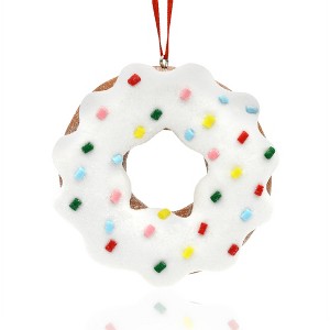Gloria Duchin White Frosted Clay Donut Tree Ornament - 1 of 3