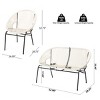 3-Piece Wicker Patio Conversation Set with 2 Arm Chairs and Loveseat, Outdoor Furniture for Balcony or Small Space – The Pop Home - 3 of 4