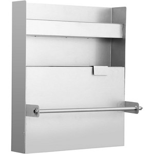 5052 Aluminum Wall-Mounted Storage Cabinet, 3-Tier Organizer with Flip-Out Work Table & Paper Towel Rack for Tools and Supplies, Garage Tool Cabinet - 1 of 4