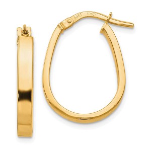 Black Bow Jewelry 3mm U Shape Hoop Earrings in 14k Yellow Gold, 19mm (3/4 Inch) - 1 of 4