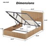 GDFStudio Bright Rustic Wooden Corrugated Curved Queen Size Storage Bed - 3 of 4