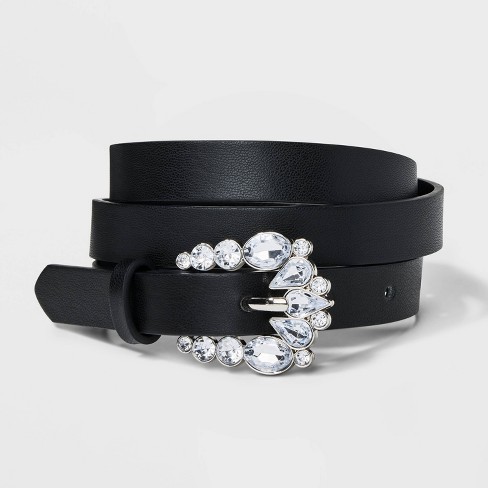 Women's Rhinestone Belt - Wild Fable™ Black XS