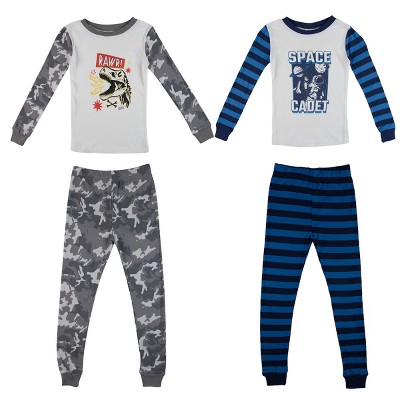 Dino Skull And Space Cadet Long Sleeve Youth Boys 2-Pack Pajama Set