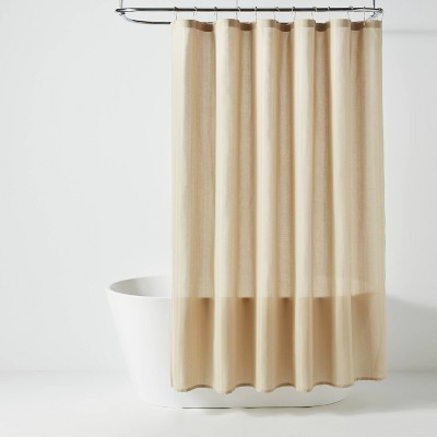 Fabric Herringbone Shower Curtain Tan - Room Essentials™