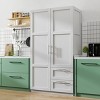 TopComfy Decorative Storage Cabinets High Wardrobe And Kitchen Cabinet With 2 Doors 2 Drawers 5 Storage For Living Room, White, 39.37"*19.49"*70.87" - 2 of 4