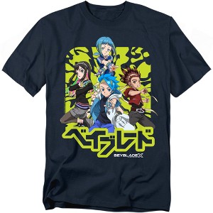 Men's Beyblade X Season 3 Persona Bey Pose Adult T-Shirt Navy XL : Target