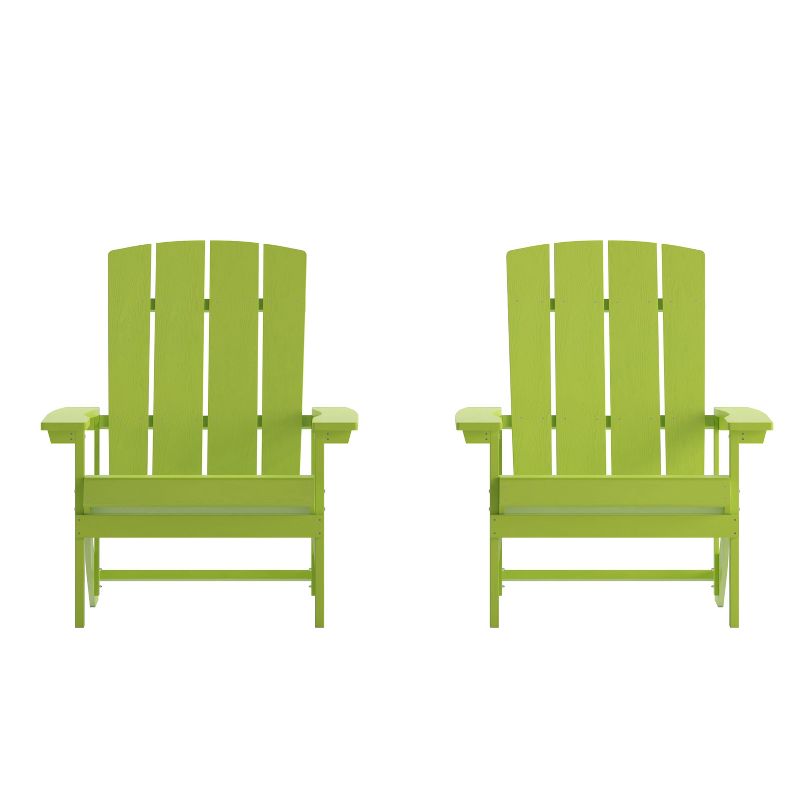 Flash Furniture Set of 2 Charlestown All-Weather Poly Resin Wood Adirondack Chairs, 1 of 13