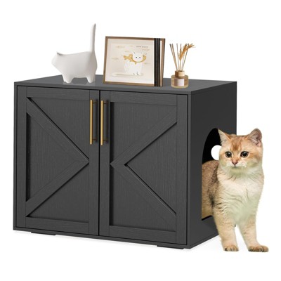 Whizmax Cat Litter Box Enclosure,Hidden Litter Box Furniture,Wooden Litter Box Enclosure Furniture,Indoor Cat House,Side End Table, TV Stand