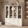 FUFU&GAGA Grey Modular Combination Decorative Cabinet, Any combination can be assembled, Frosted Glass Door, Create Elegant Home Space - 2 of 4